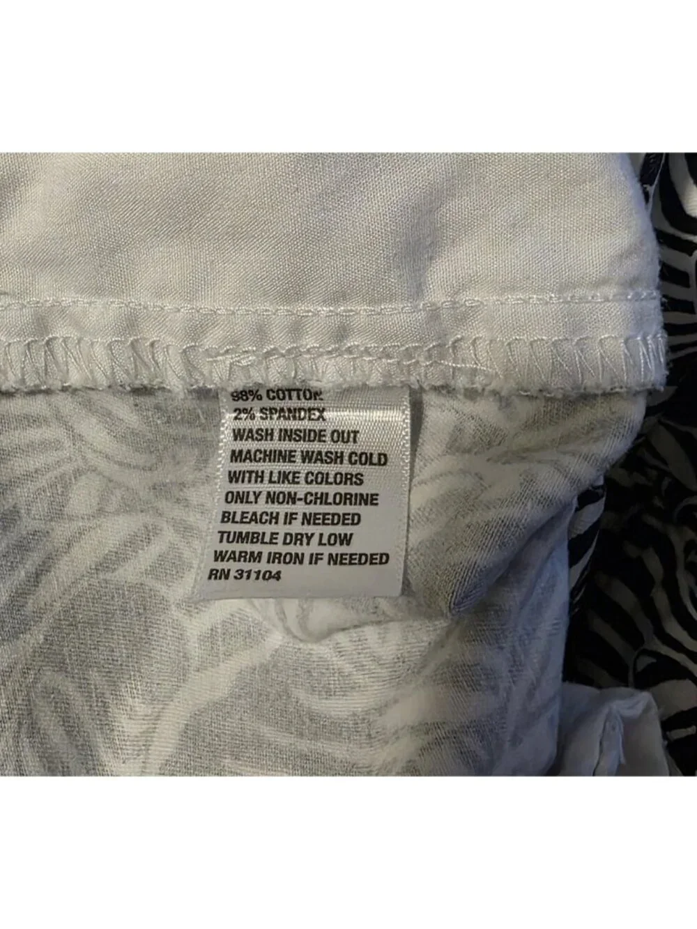 Crown & Ivy Shorts Womens Plus Size 16W Black & White Zebra Zoo Shorts